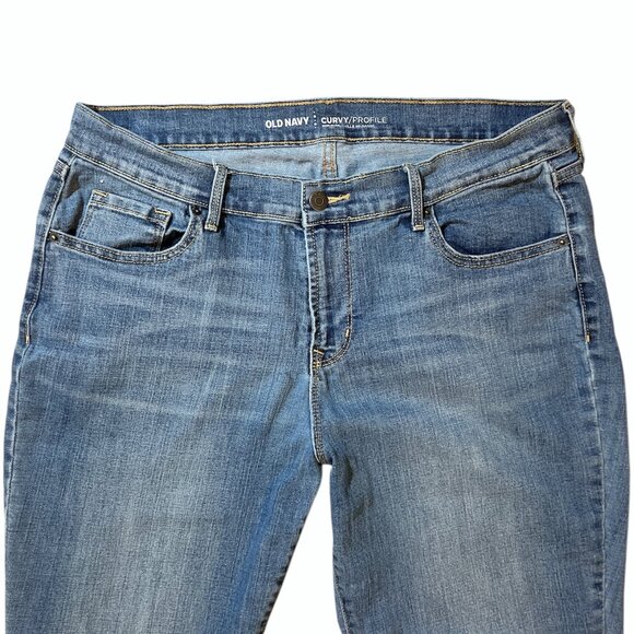 Old Navy Jeans Women's Size 14 LONG Curvy Mid-Rise Medium Wash Stretch - Picture 3 of 8